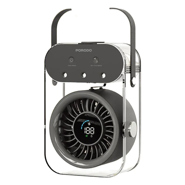 Porodo Lifestyle Chillo Aqua Portable Mist Fan with 500mL Large Water Tank - Black